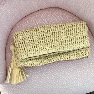 Ann Taylor Straw Raffia Clutch